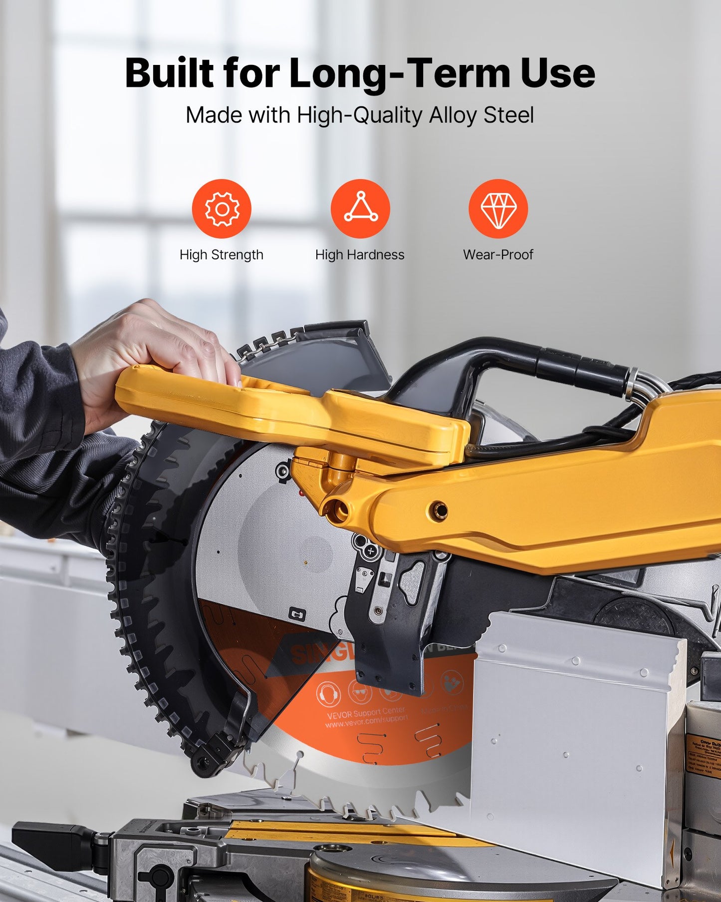 Circular Saw Blade, 10 inch Diameter, 50 Sharp Alloy Teeth, 5/8 inch Arbor, Fine Finish, Wood Cutting Blade for Circular Saw, with Noise-Reducing Heat Vents, for Cutting Plywood, OSB, Hardwood