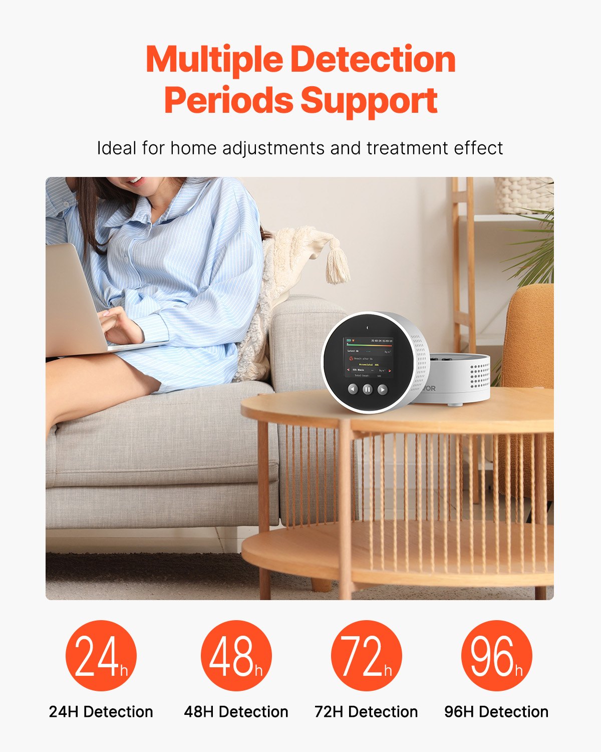 Radon Air Quality Meter Detector for Home 3.3Bq/m³ to 37kBq/m³ Battery Powered