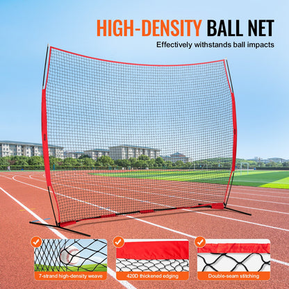 Barricade Backstop Net, 12x9 ft Ball Sports Barriärnät, Bärbar träningsutrustning med bärväska, Skyddsskärm för Baseball Softball Lacrosse Fotboll Hockeyträning, för bakgård