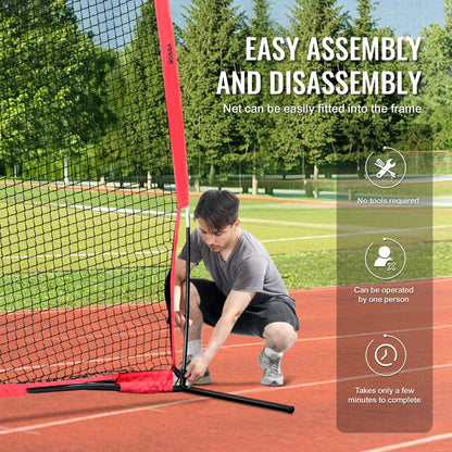 Barricade Backstop Net, 16x10 ft Ball Sports Barriärnät, Bärbar träningsutrustning med bärväska, Skyddsskärm för Baseball Softball Lacrosse Fotboll Hockeyträning, för bakgård