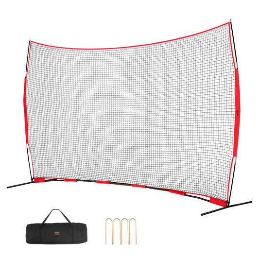 Barricade Backstop Net, 16x10 ft Ball Sports Barriärnät, Bärbar träningsutrustning med bärväska, Skyddsskärm för Baseball Softball Lacrosse Fotboll Hockeyträning, för bakgård