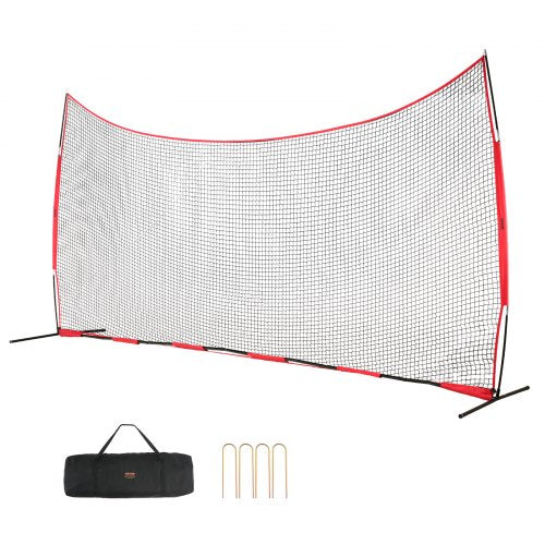 Barricade Backstop Net, 20x10 ft Ball Sports Barrier Netting, Portable Practice Equipment with Carry Bag, Protection Screen for Baseball Softball Lacrosse Soccer Hockey Training, for Backyard