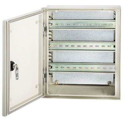 NEMA-Glasfasergehäuse, 12 x 10 x 6 Zoll NEMA 4X Glasfaser-Schaltkasten, IP66 wasser- und staubdicht, elektrischer Anschlusskasten für den Außen-/Innenbereich, mit Montageplatte (30 x 25 x 14 cm)