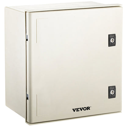 NEMA glasfiberkapsling, 16 x 16 x 8 i NEMA 4X eldosa i glasfiber, IP66 vattentät och dammtät, elektrisk kopplingsdosa utomhus/inomhus, med monteringsplatta (40 x 40 x 20 cm)