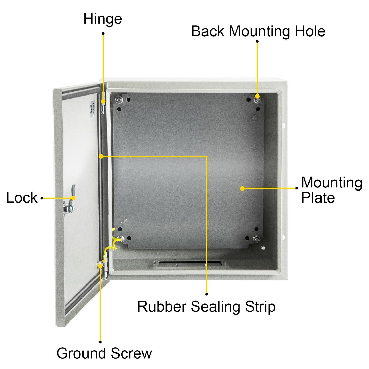NEMA-Stahlgehäuse, 8 x 8 x 6 Zoll NEMA 4X Stahl-Schaltkasten, IP66 wasser- und staubdicht, Außen-/Innen-Anschlusskasten