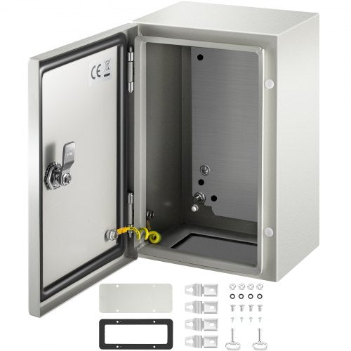 NEMA Steel Enclosure 12×8×6,NEMA 4X Steel Electrical Box,IP66 Waterproof & Dustproof,Outdoor/Indoor Electrical Junction Box,with Mounting Plate