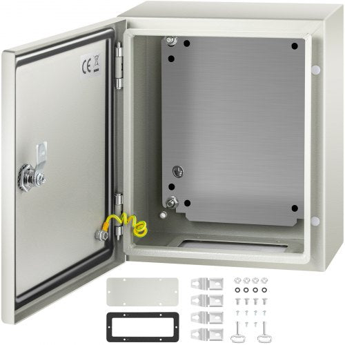 NEMA Steel Enclosure, 12 x 10 x 6\'\' NEMA 4X Steel Electrical Box, IP66 Waterproof & Dustproof, Outdoor/Indoor Electrical Junction Box, with Mounting Plate