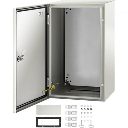 NEMA Steel Enclosure, 20 x 12 x 10\'\' NEMA 4X Steel Electrical Box, IP66 Waterproof & Dustproof, Outdoor/Indoor Electrical Junction Box, with Mounting Plate