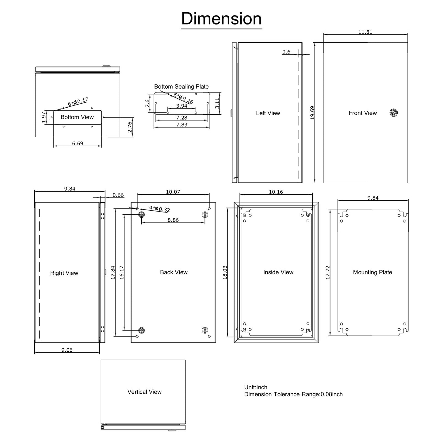 NEMA-Stahlgehäuse, 20 x 12 x 10 Zoll, NEMA 4X Stahl-Schaltkasten, IP66 wasser- und staubdicht, elektrischer Anschlusskasten für den Außen-/Innenbereich, mit Montageplatte