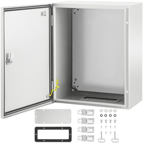 NEMA Steel Enclosure, 20 x 16 x 10\'\' NEMA 4X Steel Electrical Box, IP66 Waterproof & Dustproof, Outdoor/Indoor Electrical Junction Box, with Mounting Plate