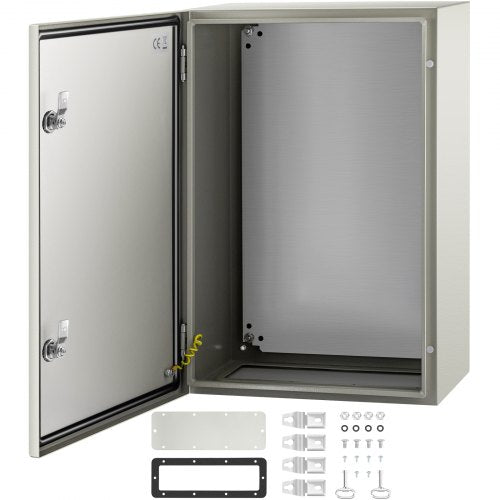 NEMA Steel Enclosure, 24 x 16 x 10\'\' NEMA 4X Steel Electrical Box, IP66 Waterproof & Dustproof, Outdoor/Indoor Electrical Junction Box, with Mounting Plate