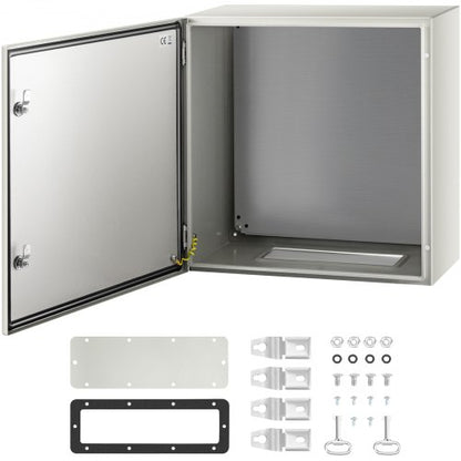 NEMA Metal Case, 24x24x12'' NEMA 4X Metal Electric Enclosure, IP66 Water & Dust Resistant, Suitable for Both Outdoor & Indoor Use, Includes Mounting Plate