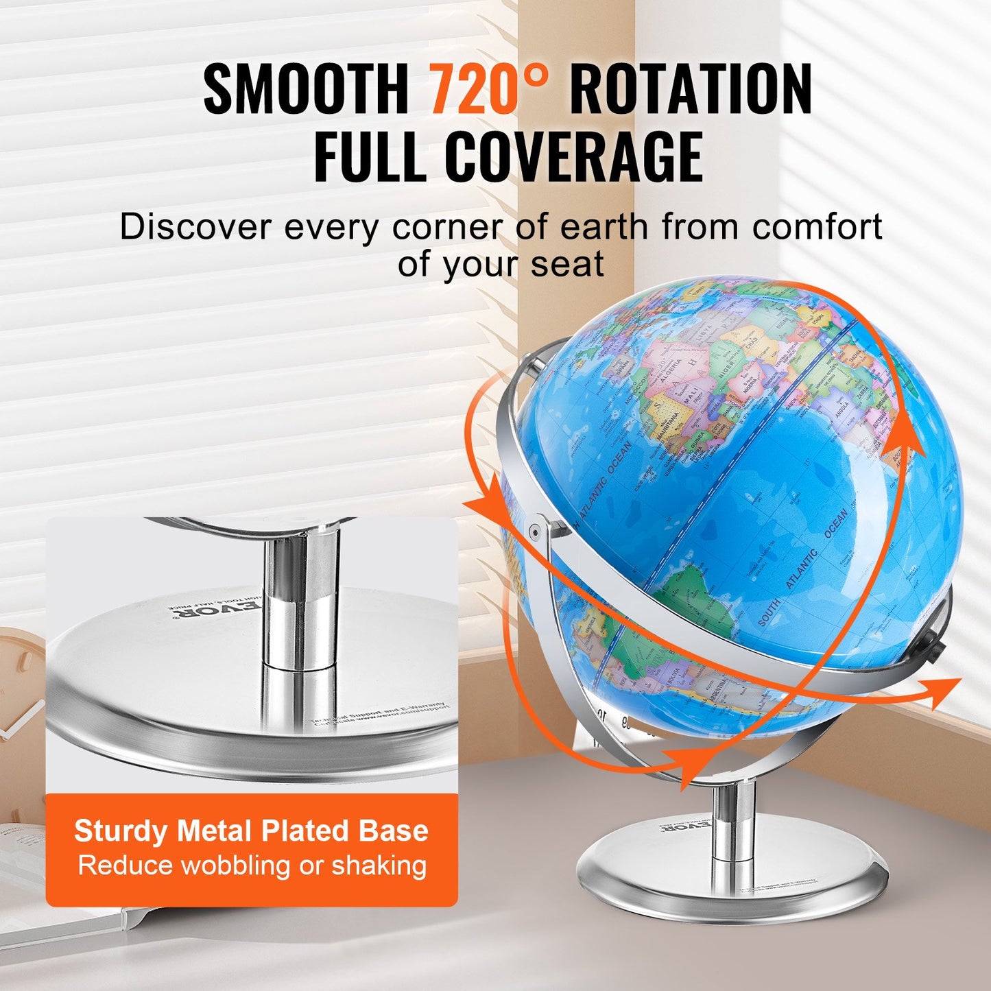 Talking World Globe 9 Inch/228.6mm Interactive Globe for Kids Smart Pen (Map Language: English)