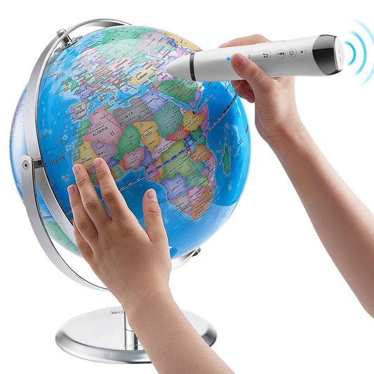 Talking World Globe 9 Inch/228.6mm Interactive Globe for Kids Smart Pen (Map Language: English)
