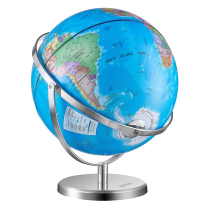 Illuminated World Globe with Stand 13in/330.2mm Educational 720° Spinning (Map Language: English)