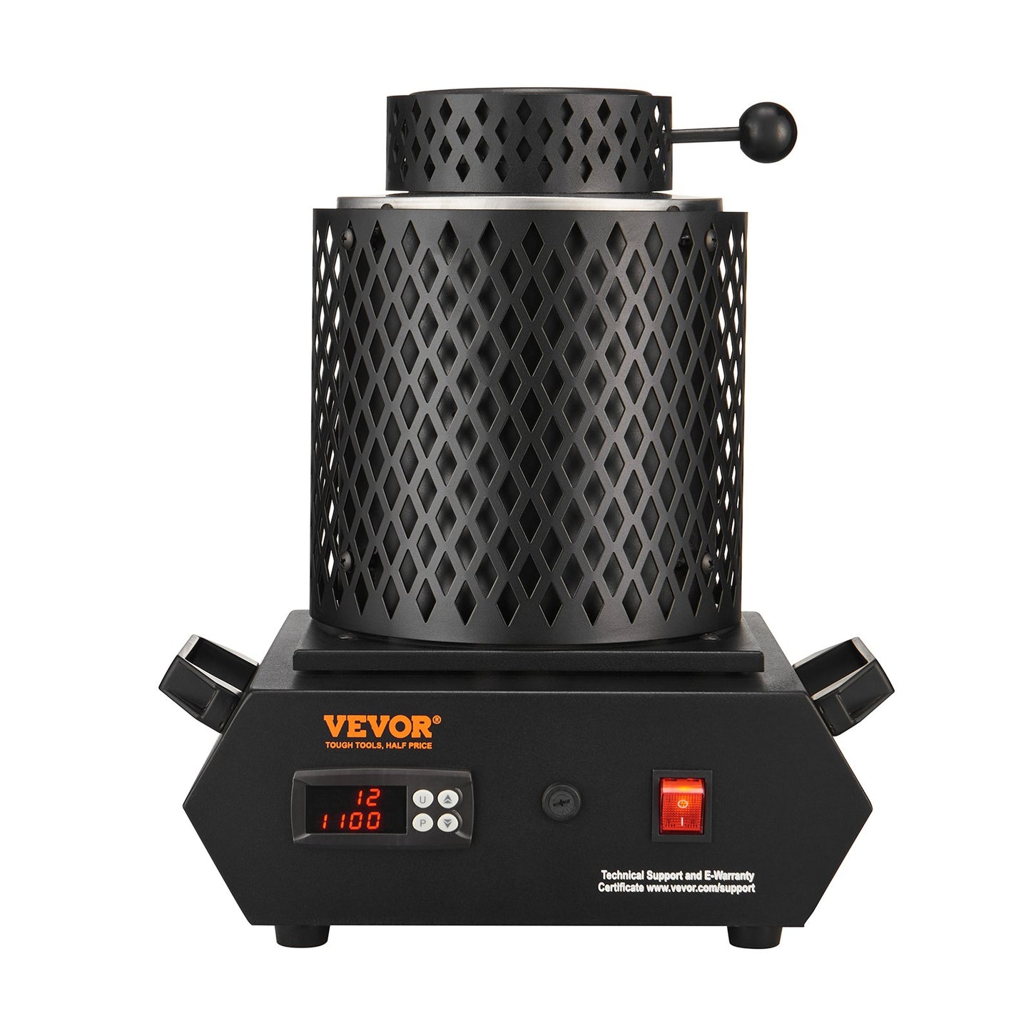 Gold Melting Furnace, 1350W, 2102 ℉ Max Temperature, Digital Electric Melting Furnace with 1 kg and 3 kg Ceramic Crucibles, Crucible Tongs, and Gloves, for Gold, Silver, Aluminum, Copper