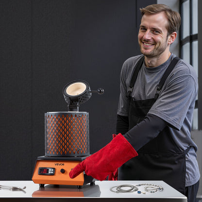 Electric Melting Furnace, 1350W Electric Metal Smelter Foundry, 2102℉/1150℃ Metal Smelting Machine with 3kg Ceramic Crucible, Gold Smelting Kit for Jewelry Making, Metal Bars, Metal Components