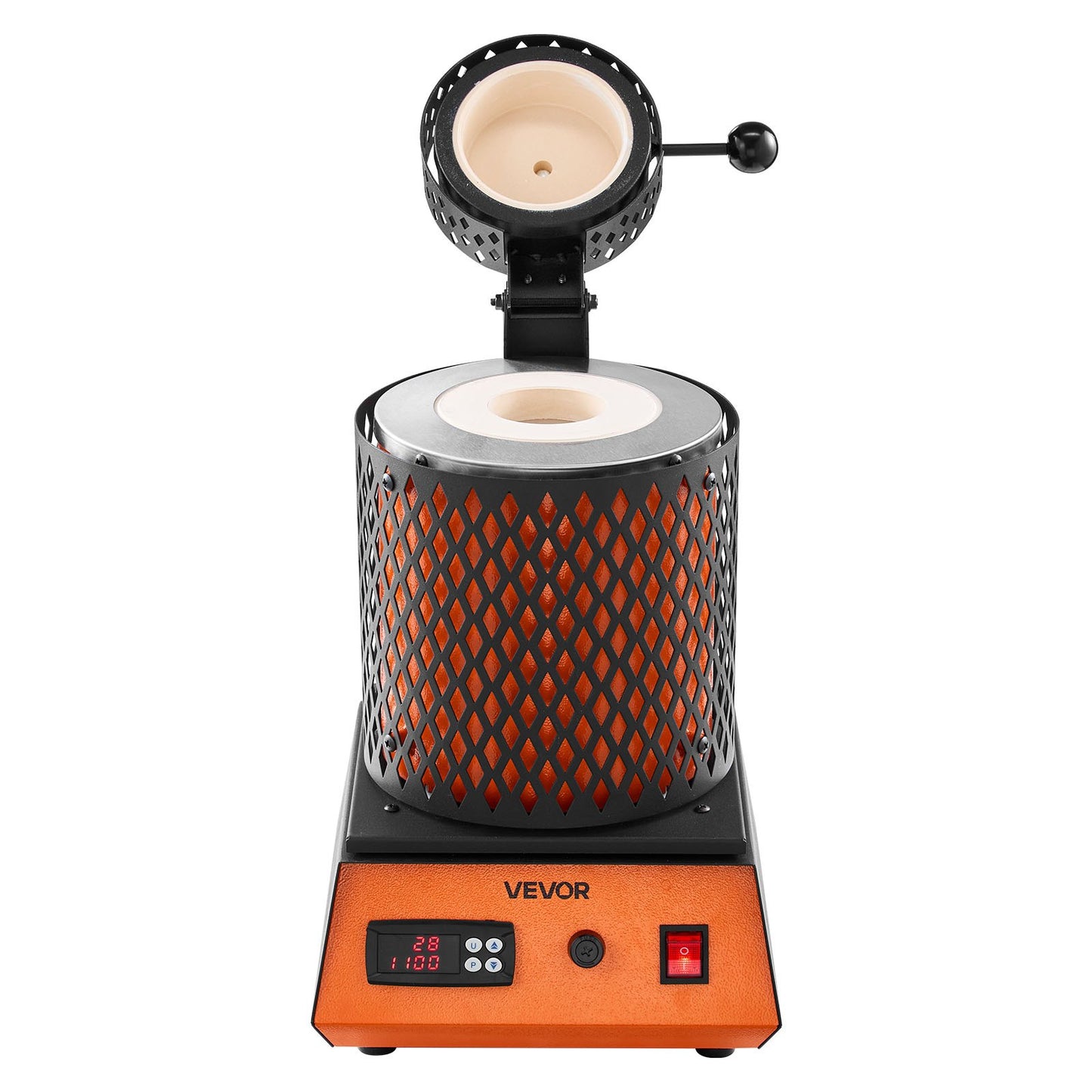 Electric Melting Furnace, 1350W Electric Metal Smelter Foundry, 2102℉/1150℃ Metal Smelting Machine with 3kg Ceramic Crucible, Gold Smelting Kit for Jewelry Making, Metal Bars, Metal Components