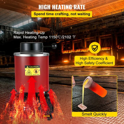 Elektrischer Goldschmelzofen-Bausatz mit 3 kg Keramiktiegel | EU