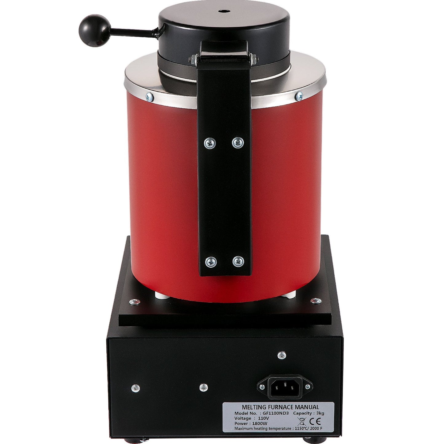 Gold Melting Furnace, 1350W, 2102 ℉ Max Temperature, 3 kg Digital Electric Melting Furnace, with 1 kg and 3 kg Ceramic Crucible and Ingot Die for Processing of Gold, Silver, Aluminum, Copper