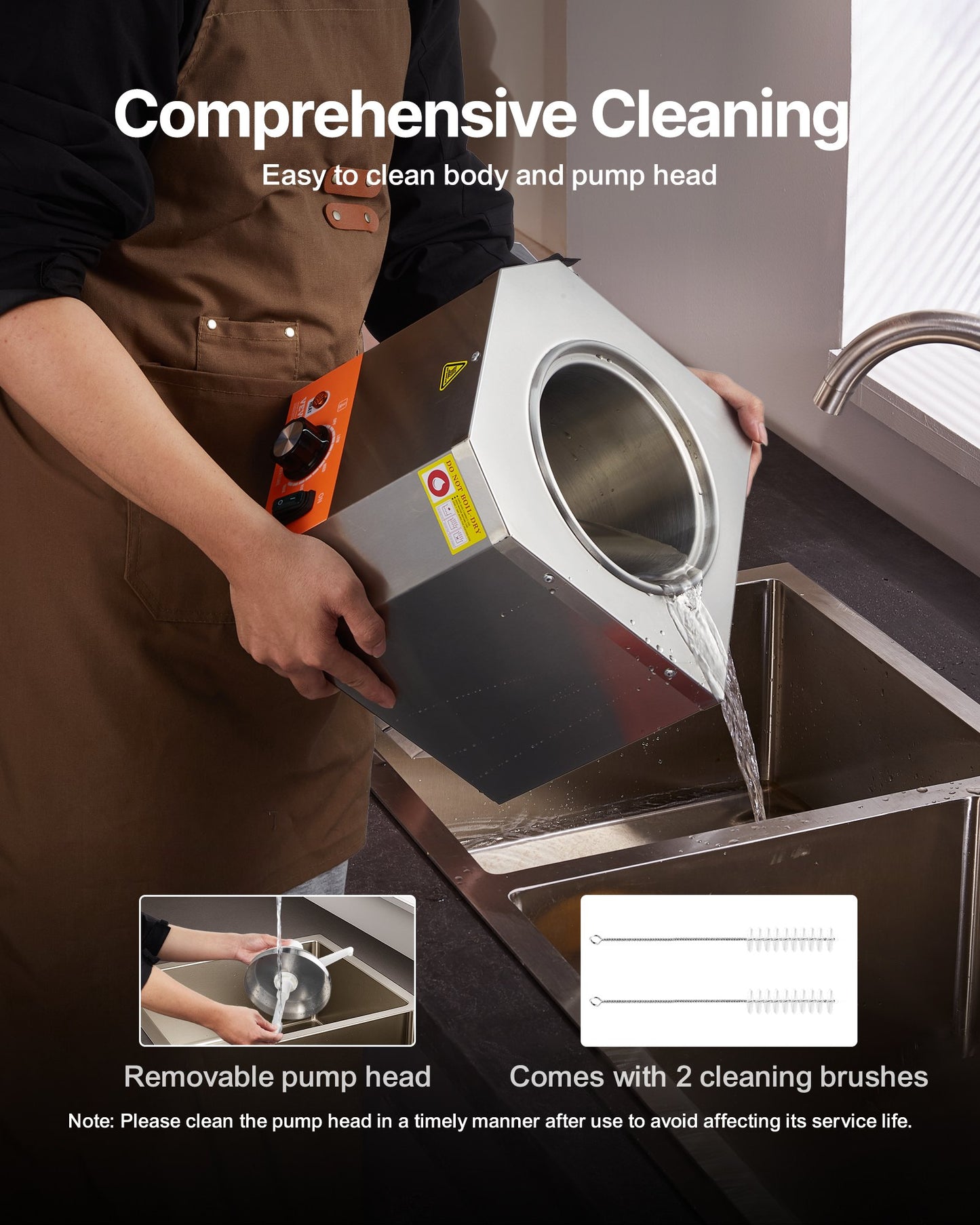 Electric Cheese Dispenser with Pump, 2.4L Commercial Hot Fudge Warmer, Plastic Pump Dispenser, 86-230℉ Temp Adjustable Nacho Cheese Sauce Warmer, for Hot Fudge Cheese Caramel