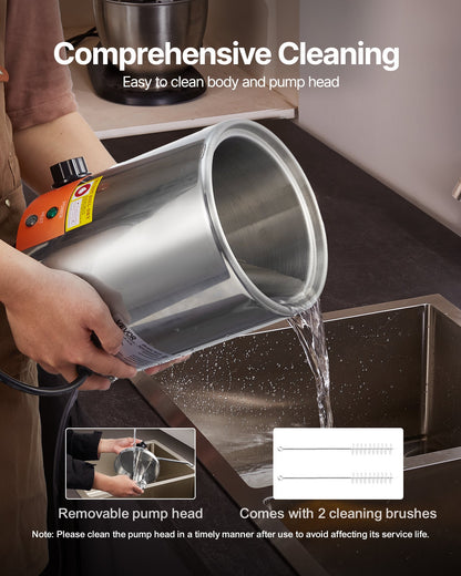 Electric Cheese Dispenser with Pump, 2.4L Commercial Hot Fudge Warmer, Stainless Steel Pump Dispenser, 86-230℉ Temp Adjustable Nacho Cheese Sauce Warmer, for Hot Fudge Cheese Caramel