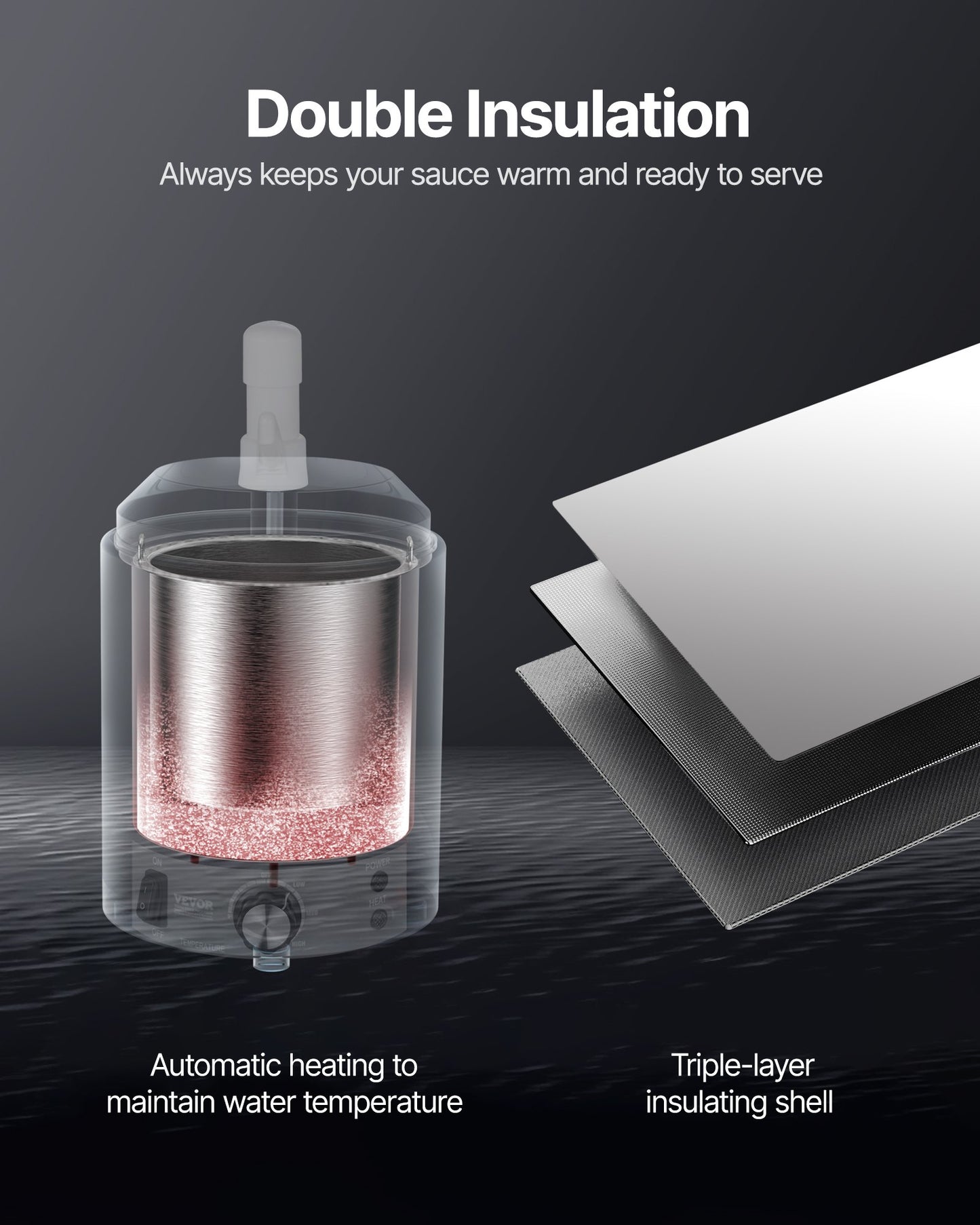 Electric Cheese Dispenser with Pump, 2.4L Commercial Hot Fudge Warmer, Plastic Pump Dispenser, 86-230℉ Temp Adjustable Nacho Cheese Sauce Warmer, for Hot Fudge Cheese Caramel