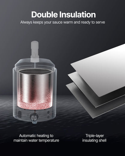 Electric Cheese Dispenser with Pump, 2.4L Commercial Hot Fudge Warmer, Plastic Pump Dispenser, 86-230℉ Temp Adjustable Nacho Cheese Sauce Warmer, for Hot Fudge Cheese Caramel