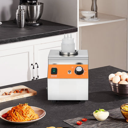 Electric Bottle Warmer with Bottle, 0.8L Commercial Cheese Dispenser, Hot Fudge Warmer 86-185℉ Temp Adjustable, Plastic Bottle Nacho Cheese Sauce Warmer for Hot Fudge Cheese Caramel, Square