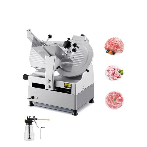 Automatic Meat Slicer, 180W + 370W Deli Slicer with a 12 inch Premium 65Mn Blade, 0-0.3 inch Adjustable Thickness, Electric Food Slicer Machine for Meat, Vegetables, Hard Bread, and Cheese