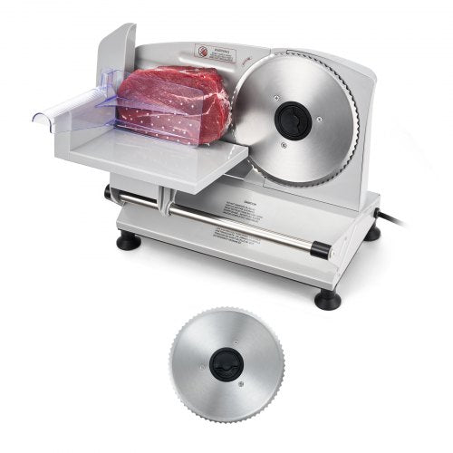 Meat Slicer, 6.7 inch 150W Electric Deli Slicer Machine with two SUS420 Blades, 0-0.6 inch Adjustable Thickness, ETL Certified Home Food-Slicer for Meat, Ham, Baguett, Steak