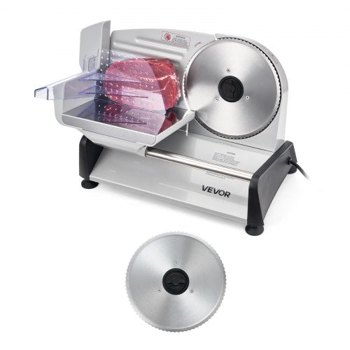 Meat Slicer, 7.5 inch 200W Electric Deli Slicer Machine with SUS420 Blade, 0-0.6 inch Adjustable Thickness, ETL Certified Home Food-Slicer for Meat, Ham, Baguett, Steak
