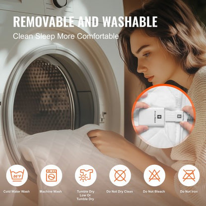 Heated Mattress Pad 150 x 80 cm Electric Bed Heater with Timer Auto Off | EU