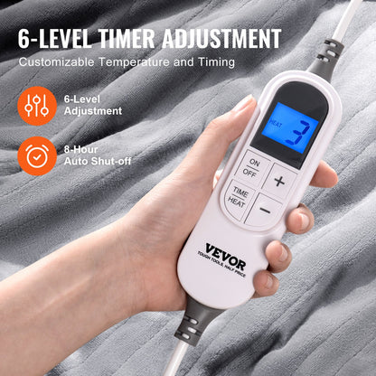 Heated Blanket 150 x 200 cm Queen Electric Throw Soft Flannel for Gift