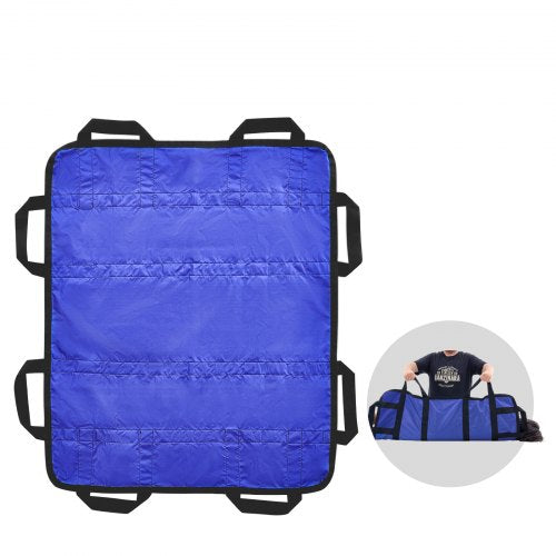 Positioning Bed Pad with 8 Reinforced Handles, 48" x 40" Lifting, Turning, Repositioning, Patient Transfer Sheet Washable for Elderly, Patient, Bedridden, 400LBS Capacity