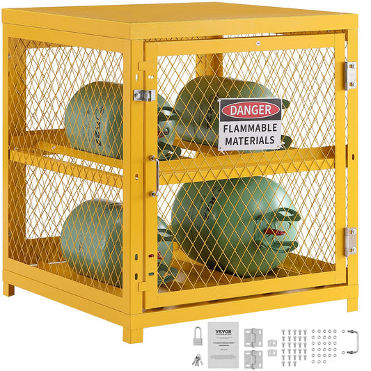 Horizontal Cylinder Storage Cabinet 4x33lb Capacity Propane Storage Cage