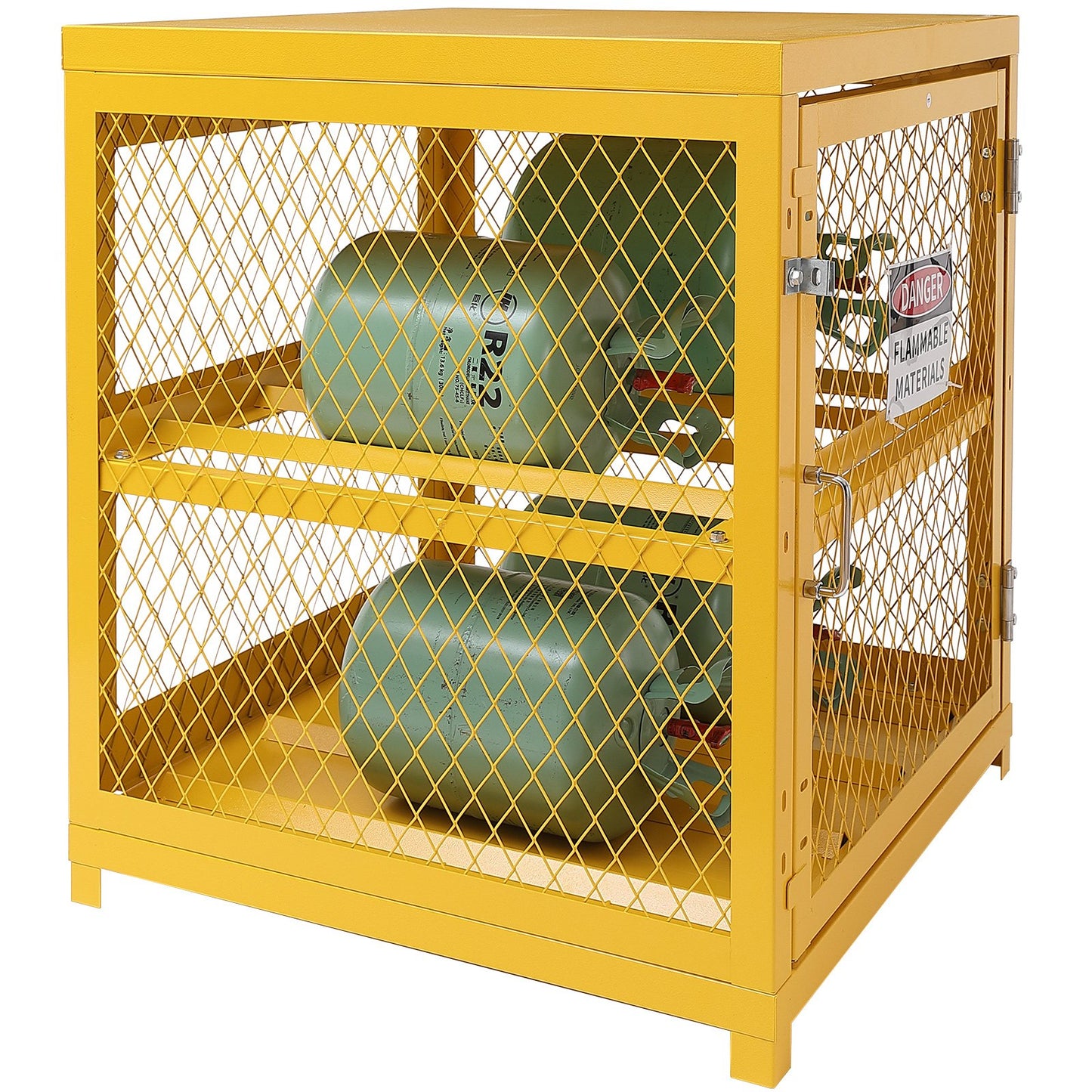 Horizontal Cylinder Storage Cabinet 4x33lb Capacity Propane Storage Cage