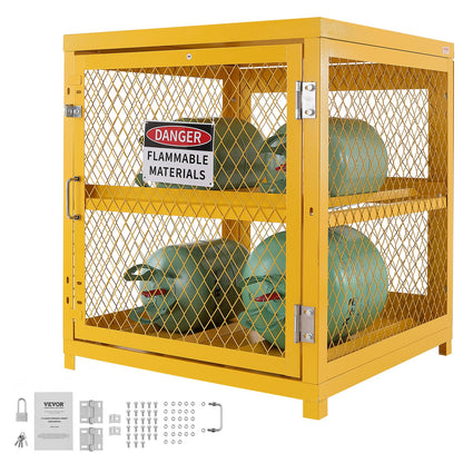 Horizontal Cylinder Storage Cabinet 4x33lb Capacity Propane Storage Cage