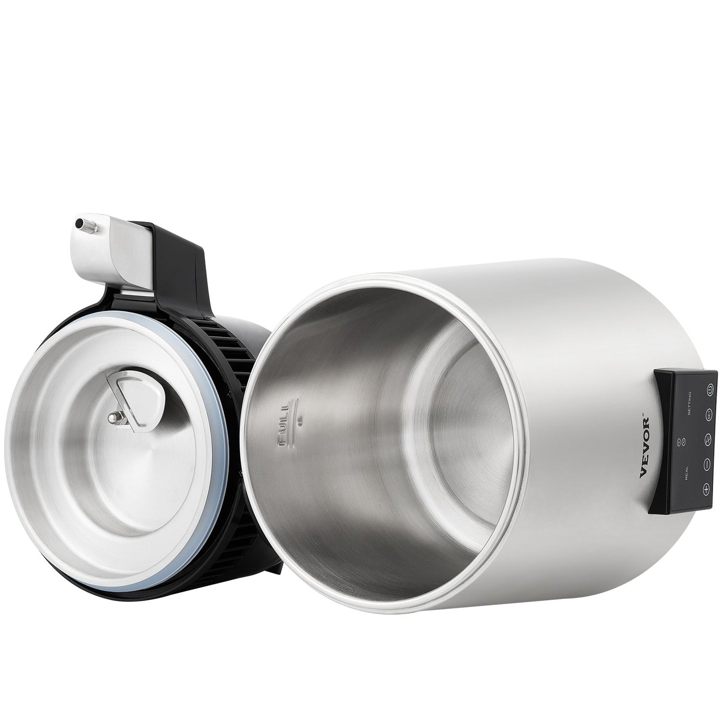 Wasserdestilliergerät, 1 l/h, 4 l destillierter Wasserbereiter mit 0-99-h-Zeitsteuerung, 750-W-Wasserreiniger für die Arbeitsplatte mit doppelter Temperaturanzeige, Glaskaraffe-Reinigungspulver, 3 Aktivkohlepackungen enthalten, FDA-zugelassen, Silber