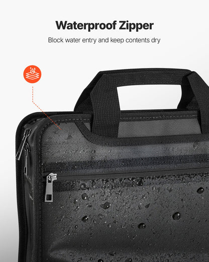 Fireproof Document Bag, 1832 ℉ Heat Insulated Fireproof & Waterproof Bag, Portable Multi-Layer File Storage Security Organizer Home Office Travel Use, for Passports, Important Documents, Files