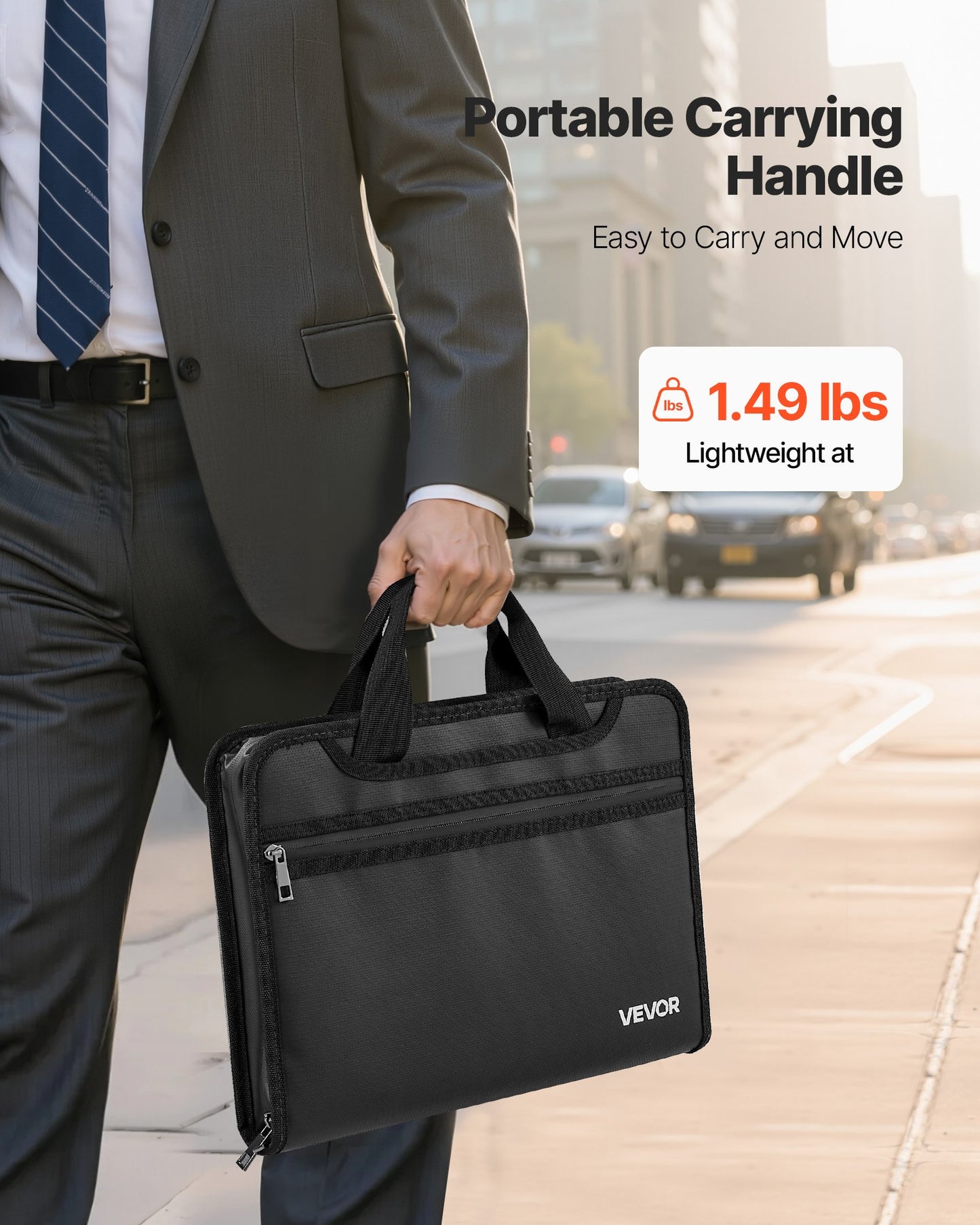 Fireproof Document Bag, 1832 ℉ Heat Insulated Fireproof & Waterproof Bag, Portable Multi-Layer File Storage Security Organizer Home Office Travel Use, for Passports, Important Documents, Files