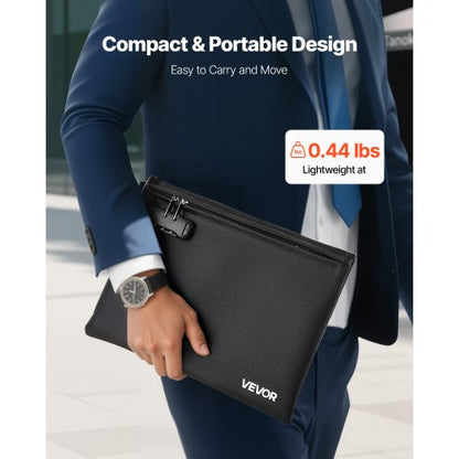 Brandsäker dokumentväska, 1000 ℃ värmeisolerad brandsäker och vattentät väska med lås, bärbar filförvaring säkerhetsorganisatör hemmakontor reseanvändning, för pass, viktiga dokument och filer |  EU