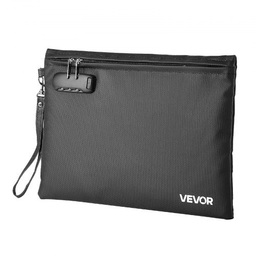 Fireproof Document Bag, 1832 ℉ Heat Insulated Fireproof & Waterproof Bag with Lock, Portable File Storage Security Organizer Home Office Travel Use, for Passports, Important Documents & Files
