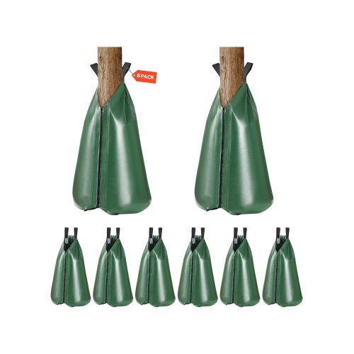 Tree Watering Bag, 8 Packs 20 Gallons Watering Bags for New Trees, 5-9 Hours Slow Release Refillable Tree Drip Irrigation Bags with Zipper, Durable Tree Watering System for Deep Root Targeting