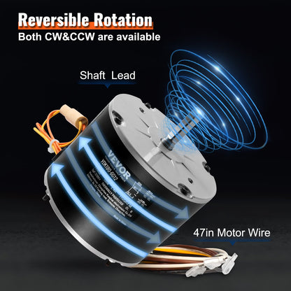 Condenser Fan Motor 5KCP39EGS070S, 5KCP39EGY823S, 1/4 HP 208-230V, 1100RPM, OEM Standard Upgraded Replacement Condenser Motor Reversible Rotating, Explosion-proof CBB65 5μF/370V Capacitor