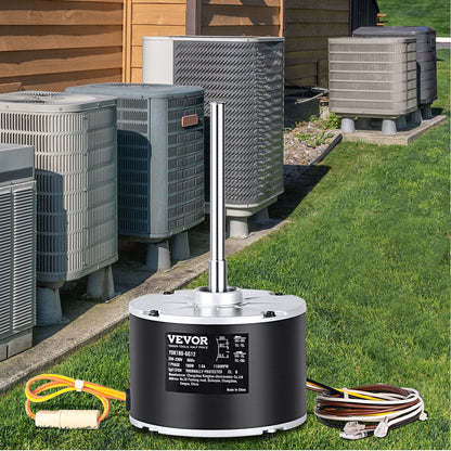 Condenser Fan Motor 5KCP39EGS070S, 5KCP39EGY823S, 1/4 HP 208-230V, 1100RPM, OEM Standard Upgraded Replacement Condenser Motor Reversible Rotating, Explosion-proof CBB65 5μF/370V Capacitor