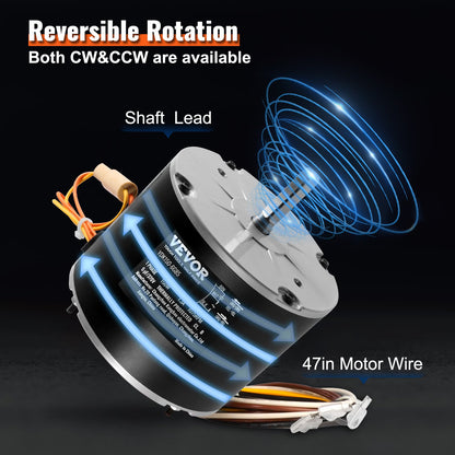 Condenser Fan Motor K55HXJKL-2918, 51-23055-11, 1/5 HP 208-230V, 1075RPM, OEM Standard Upgraded Replacement Condenser Motor Reversible Rotating, Explosion-proof CBB65 5μF/370V Capacitor