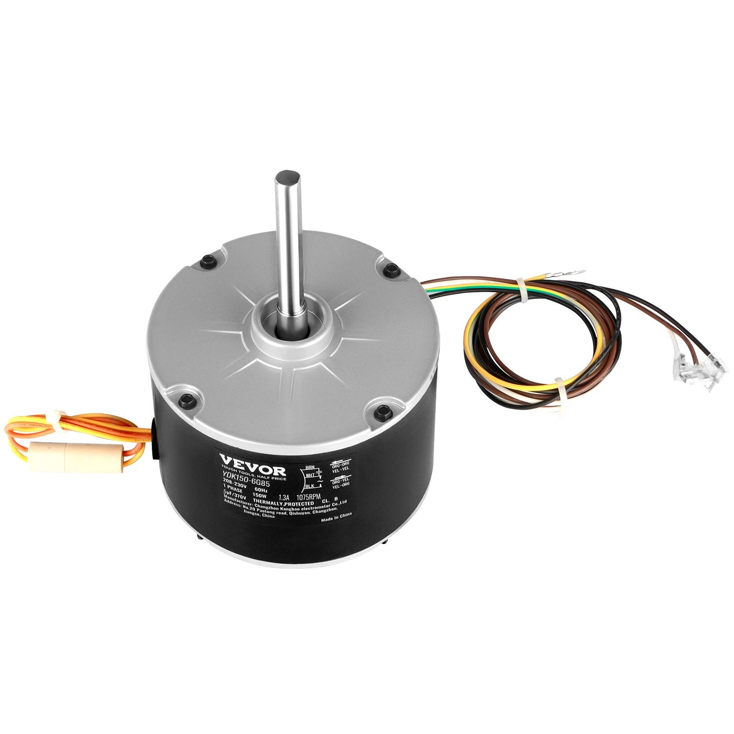 Condenser Fan Motor K55HXJKL-2918, 51-23055-11, 1/5 HP 208-230V, 1075RPM, OEM Standard Upgraded Replacement Condenser Motor Reversible Rotating, Explosion-proof CBB65 5μF/370V Capacitor