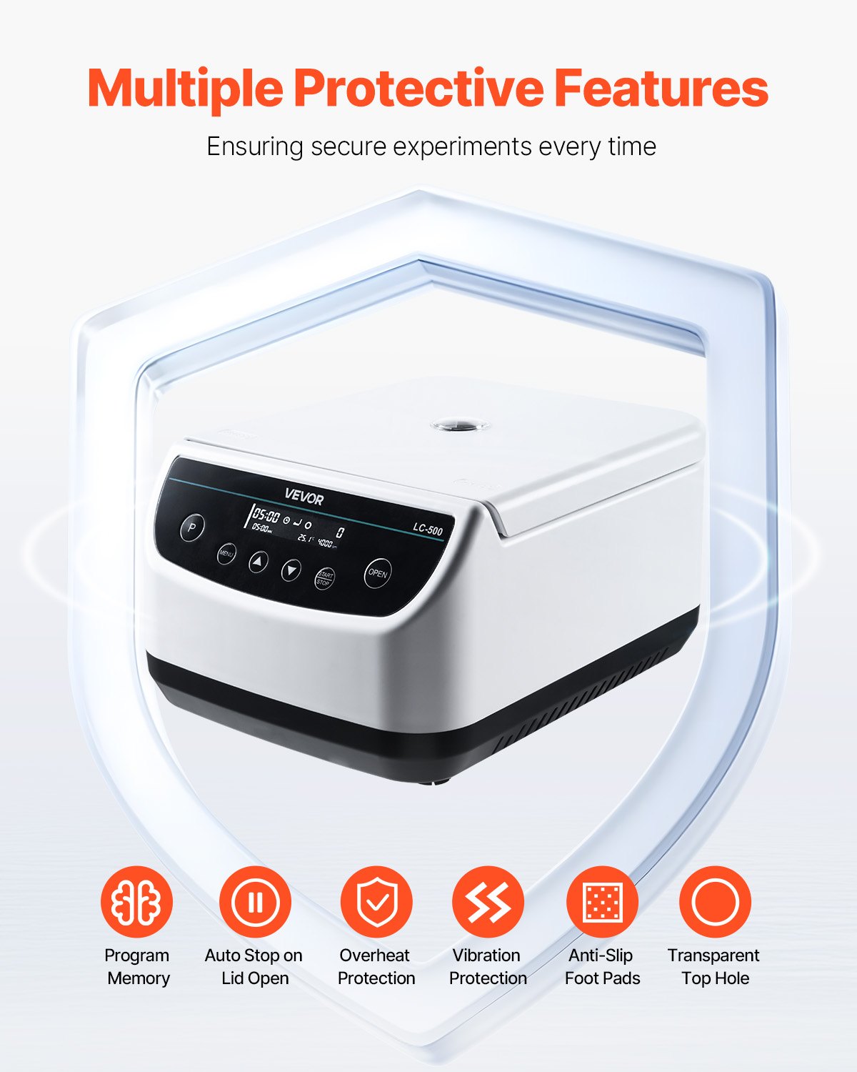 Centrifuge Machine, 100-1900xg RCF Electric Laboratory Centrifuge Machine with 1 Rotor for 2/5/10/15ml Tube Capacity, Low Speed 500-4000rpm with Timer, Widely Used in Various Experiments
