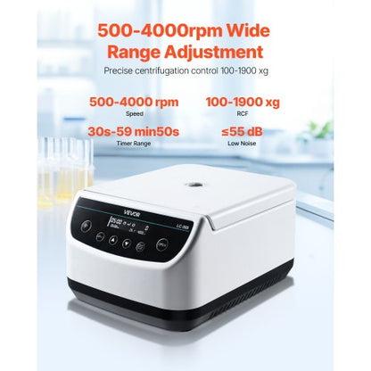 Centrifuge machine 2/5/10/15 ml Speed 500-4000 rpm with 1 rotor and timer